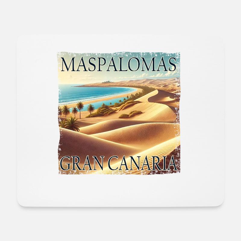 Maspalomas Gran Canaria Strand Sommer Wüste - Mousepad (Querformat) - Weiß