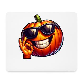 Cool Halloween pumpkin with sunglasses - Mouse Pad (horizontal) - white - Front