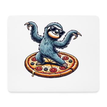 Cool paresseux danse aime pizza Animal paresseux - Tapis de souris (format paysage) - blanc - Devant
