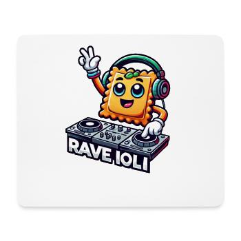 Raviolis Rave Techno Disco DJ Drôle Fantaisiste - Tapis de souris (format paysage) - blanc - Devant