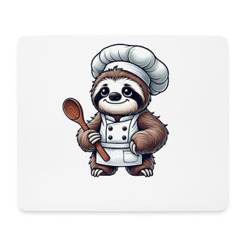 Cute Sloth Chef Chef Kitchen Cooking - Mouse Pad (horizontal) - white - Front