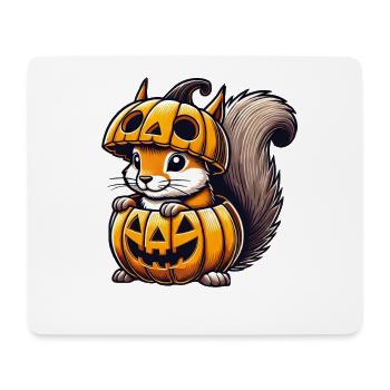 Cute Halloween Squirrel Pumpkin Cartoon - Mouse Pad (horizontal) - white - Front