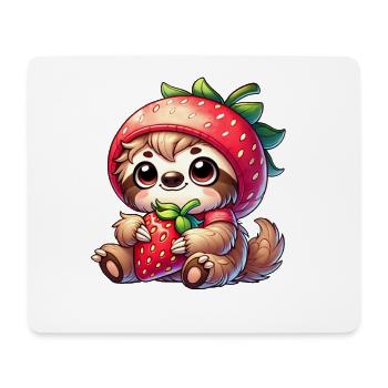 Sloth Strawberry Summer Fruit Design - Mouse Pad (horizontal) - white - Front