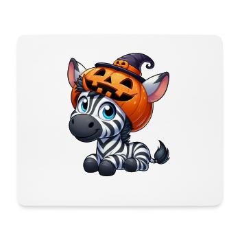 Cute Halloween Zebra Pumpkin Cartoon - Mouse Pad (horizontal) - white - Front