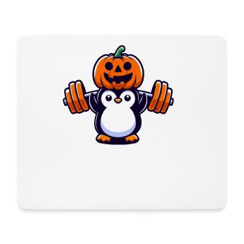 Halloween Penguin Pumpkin Workout Whimsical - Mouse Pad (horizontal) - white - Front