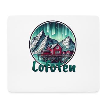 Lofoten Nordlichter Norwegen Skandinavien - Mousepad (Querformat) - Weiß - Vorne