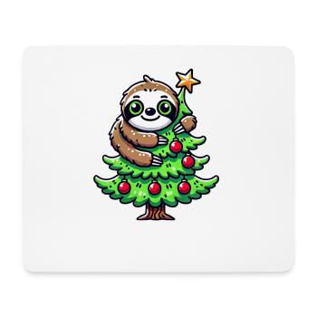 Lustiges Faultier Weihnachtstanne Skurril - Mousepad (Querformat) - Weiß - Vorne