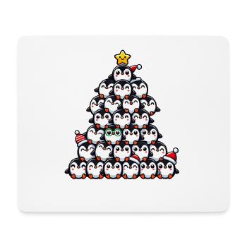 Pinguin Weihnachten lustiger Tannenbaum - Mousepad (Querformat) - Weiß - Vorne