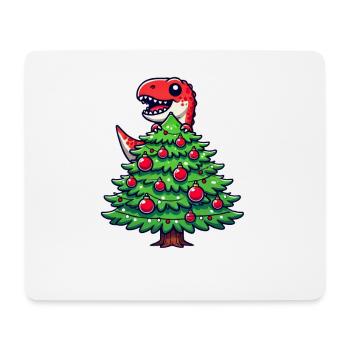 Cute Comic T-Rex Christmas - Mouse Pad (horizontal) - white - Front