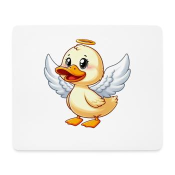 Süße Ente mit Engelsflügel und Heiligenschein - Mousepad (Querformat) - Weiß - Vorne