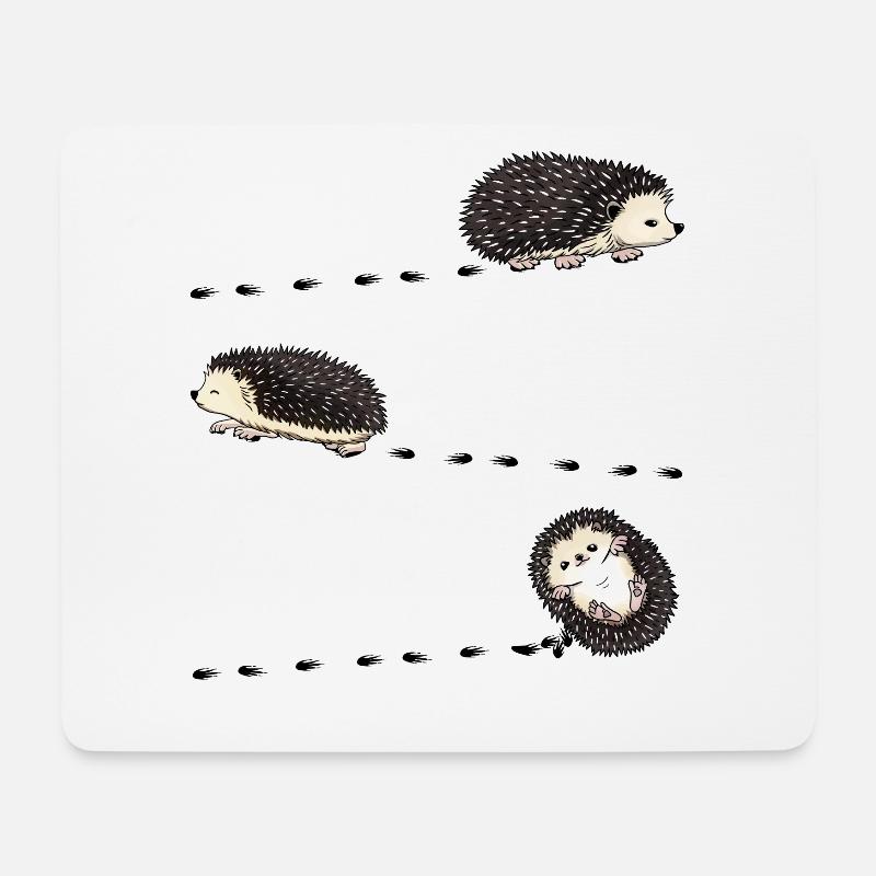Afrikanischer Weißbauchigel Igel Kostüm Fußabdruck - Mousepad (Querformat) - Weiß