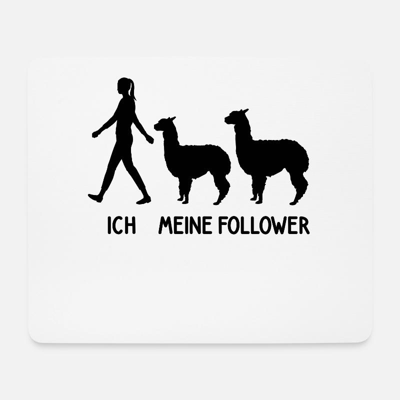 Ich Meine Follower Alpaka Liebhaber Lama Lover - Mousepad (Querformat) - Weiß
