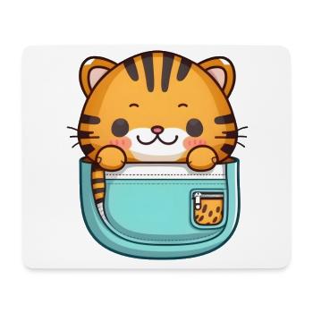 Kawaii Sacs Tigre - Tapis de souris (format paysage) - blanc - Devant