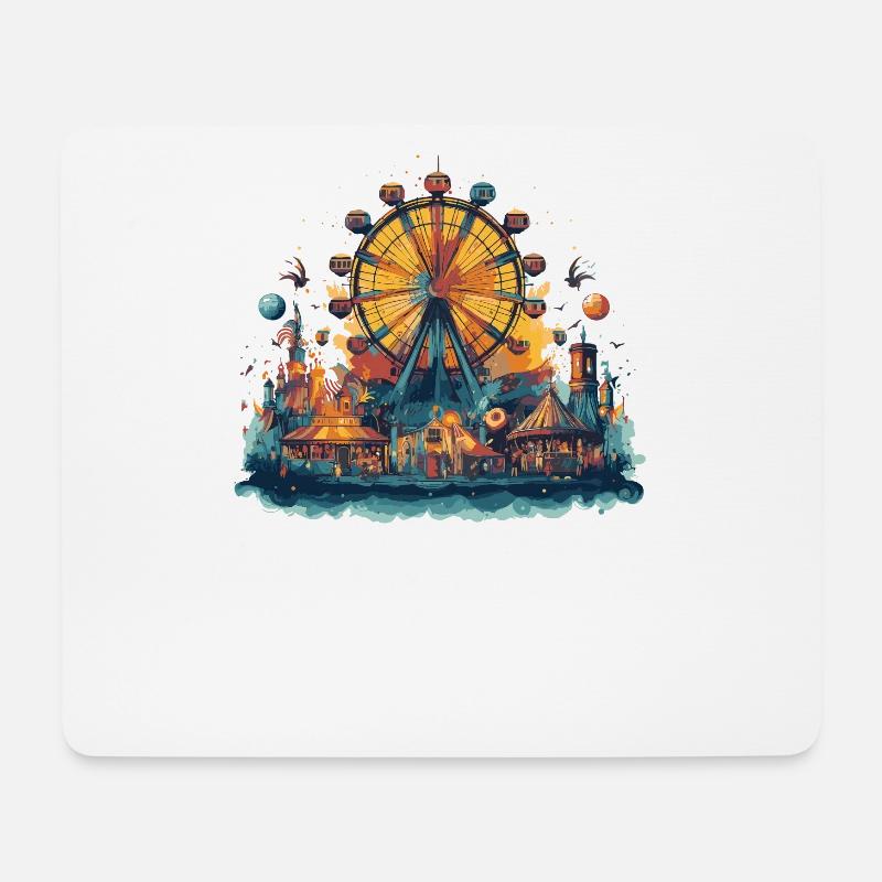 Freizeitpark Jahrmarkt Rummelplatz Volksfest - Mousepad (Querformat) - Weiß