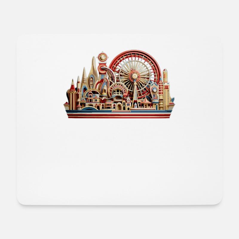 Freizeitpark Jahrmarkt Rummelplatz Volksfest - Mousepad (Querformat) - Weiß