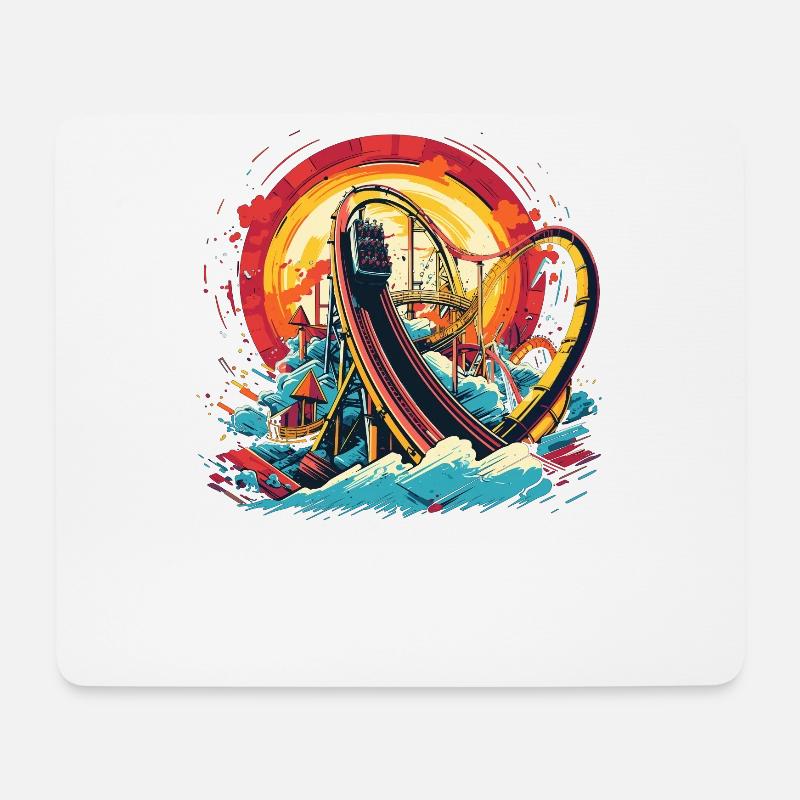 Amusement Park, Fair, Fairground, Funfair - Mouse Pad (horizontal) - white