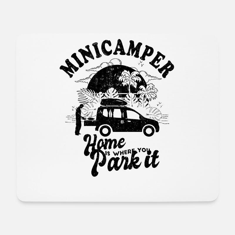 Minicamper Sprüche Camping-Camper Microcamper - Mousepad (Querformat) - Weiß