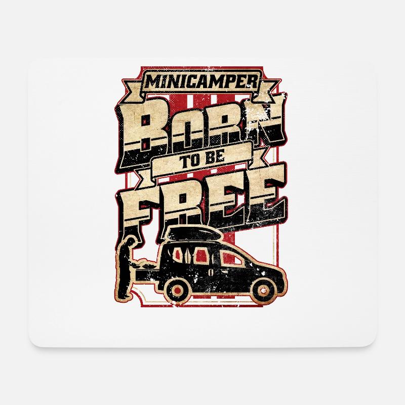 Born Minicamper Camping-Camper Microcamper - Mousepad (Querformat) - Weiß