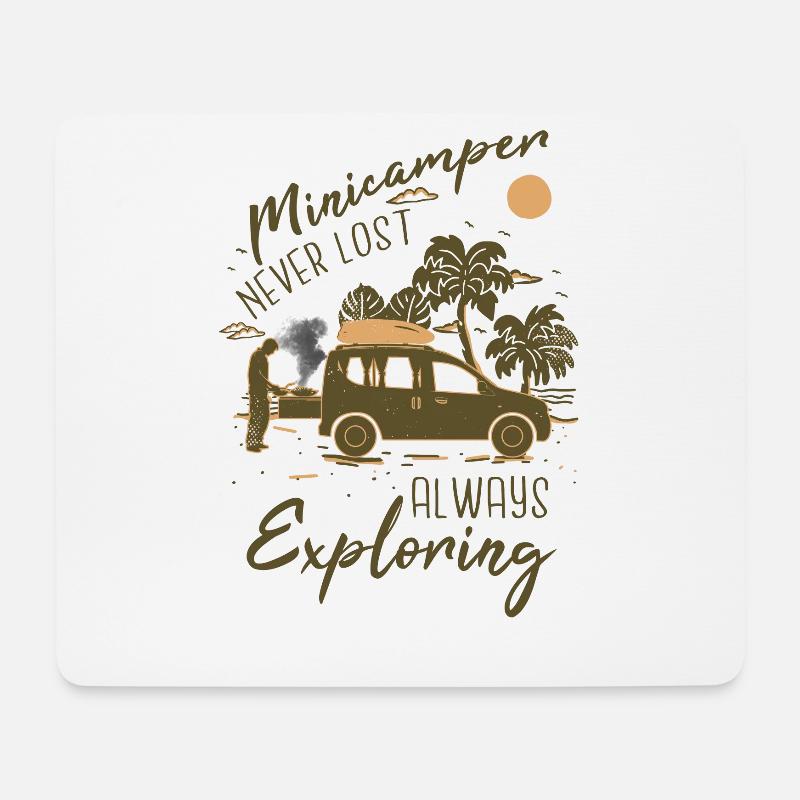 Minicamper Urlaub Camping-Camper Microcamper - Mousepad (Querformat) - Weiß