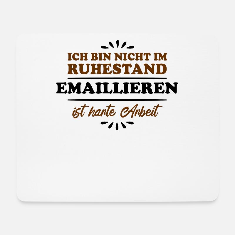 Ruhestand Rentner Pensioner Emaillieren - Mousepad (Querformat) - Weiß