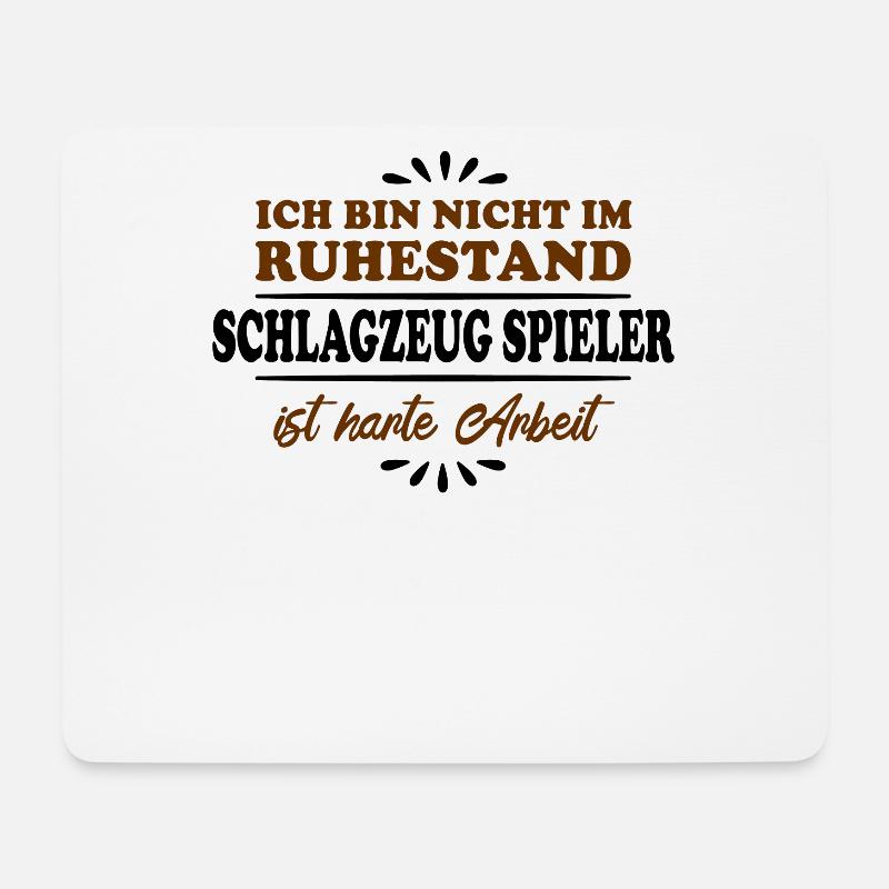 Ruhestand Rentner Pensioner Schlagzeug-spielen - Mousepad (Querformat) - Weiß