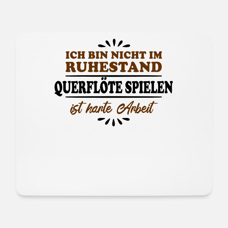 Ruhestand Rentner Pensioner Querflöte-Spieler - Mousepad (Querformat) - Weiß