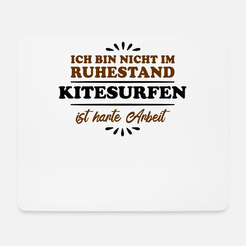 Ruhestand Rentner Pensioner Kitesurfer - Mousepad (Querformat) - Weiß