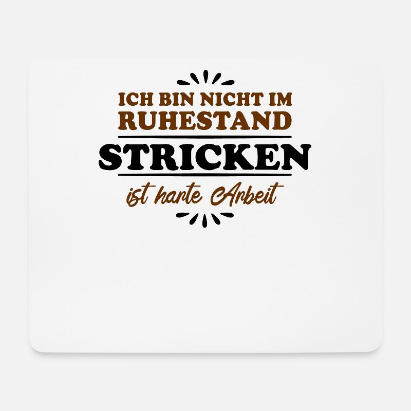 Ruhestand Rentner Pensioner Stricken - Mousepad (Querformat) - Weiß