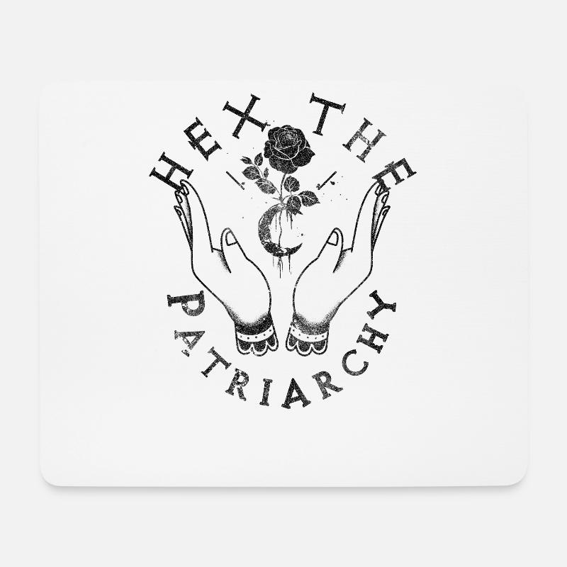 "Hex The Patriarchy" Gothic Okkult Witch - Mousepad (Querformat) - Weiß
