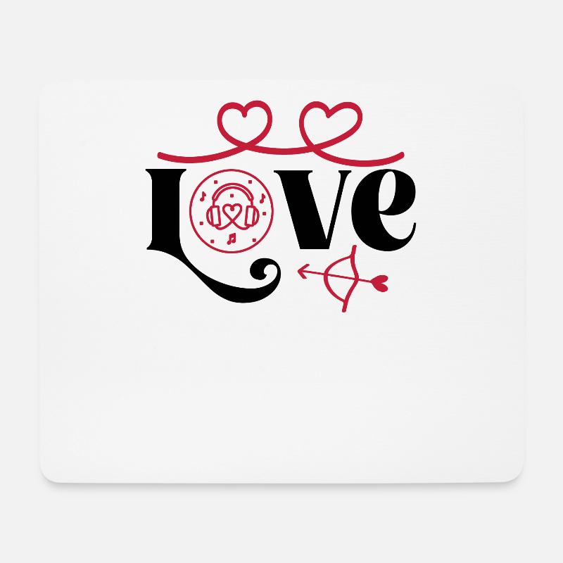 Hardcore-Rave Raver DJ House-EDM Music-LOVE - Mousepad (Querformat) - Weiß