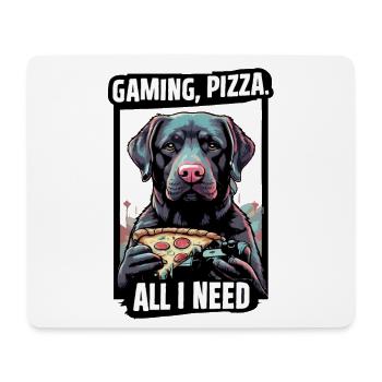 Funny Dog Gaming Pizza Gamer Gamer Gaming - Mouse Pad (horizontal) - white - Front