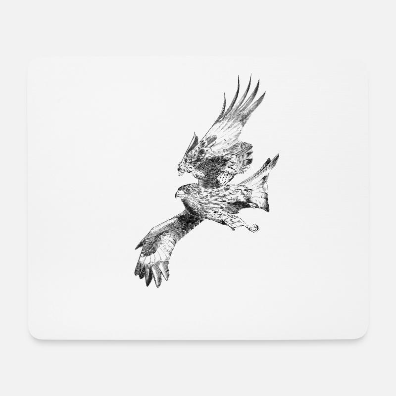 Falke - Mousepad (Querformat) - Weiß