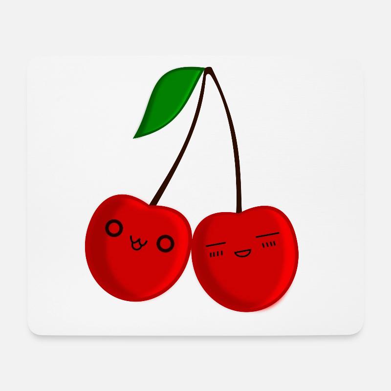 Chibi Kirsche - Mousepad (Querformat) - Weiß