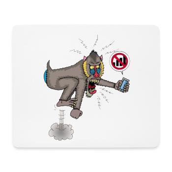 Monkey and mobile phone - Mouse Pad (horizontal) - white - Front