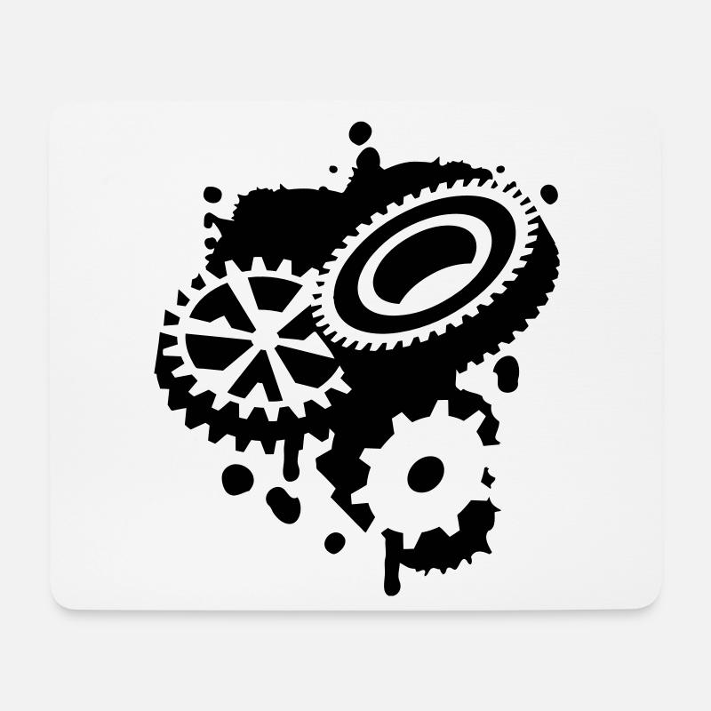 Drei Zahnräder als Graffiti - Mousepad (Querformat) - Weiß