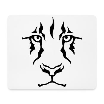 Le Regard du lion (monochrome) - Tapis de souris (format paysage) - blanc - Devant