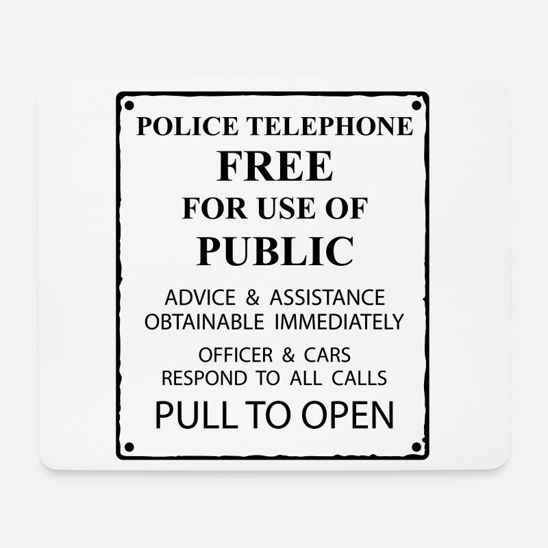 police box text - Mousepad (Querformat) - Weiß
