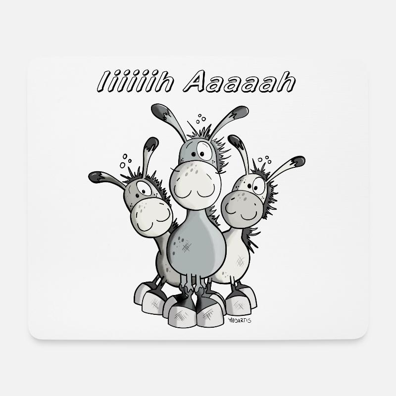 Esel Trio - Mousepad (Querformat) - Weiß