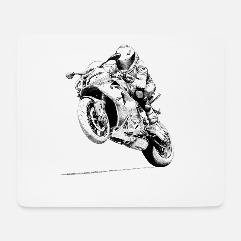Motorrad - Mousepad (Querformat) - Weiß