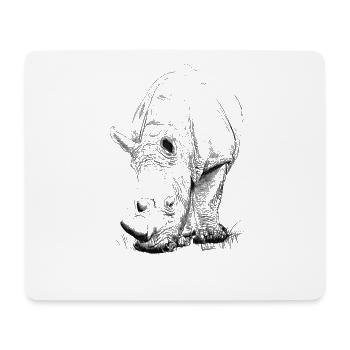 Rhino - Tapis de souris (format paysage) - blanc - Devant