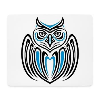 Eule im Haida Tattoo Style, owl - Tapis de souris (format paysage) - blanc - Devant
