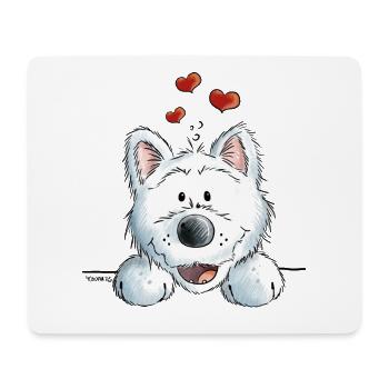 Verliebter Westie - Hund - Herz - Tier - Dog - Mousepad (Querformat) - Weiß - Vorne