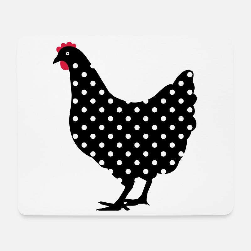 Huhn Henne gepunktet - Mousepad (Querformat) - Weiß