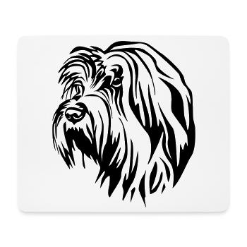 Gos d'Atura Catala Kopf - Mousepad (Querformat) - Weiß - Vorne