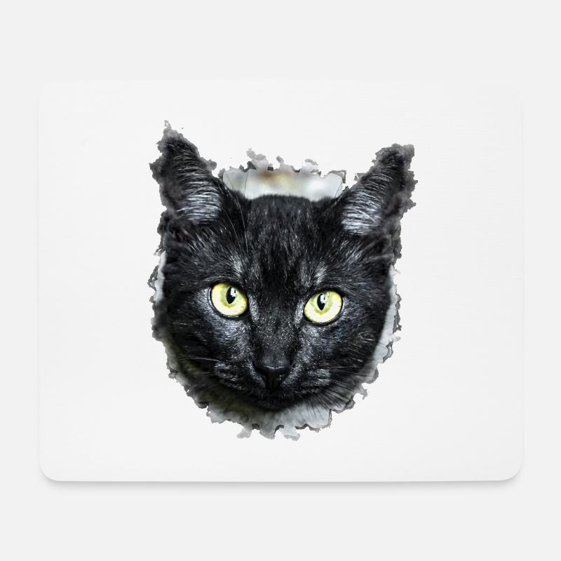 black cat black cat - Mouse Pad (horizontal) - white