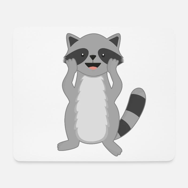 Waschbär Waschbären - Mousepad (Querformat) - Weiß