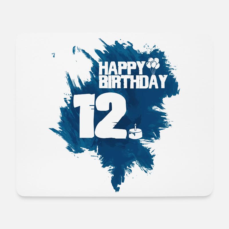 Happy Birthday - 12 Jahre - Mousepad (Querformat) - Weiß