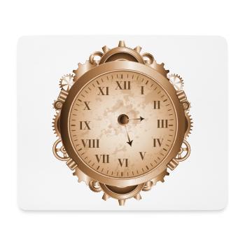 Montre Steampunk au look antique avec engrenages - Tapis de souris (format paysage) - blanc - Devant