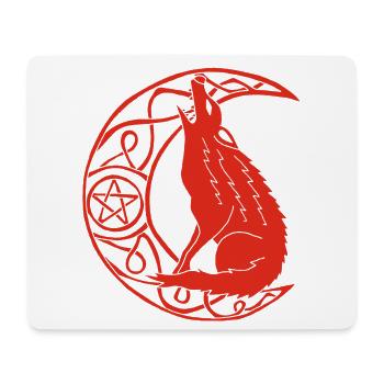 Hurlement du loup rouge - Tapis de souris (format paysage) - blanc - Devant