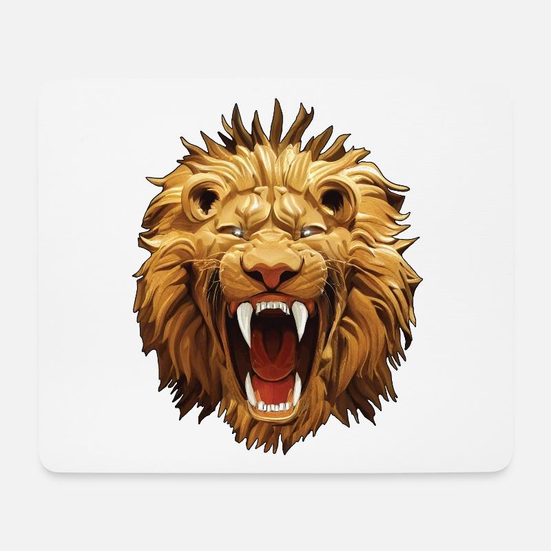 Rugissements de lion - Tapis de souris (format paysage) - blanc